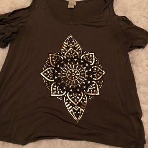 Gold mandala cold shoulder